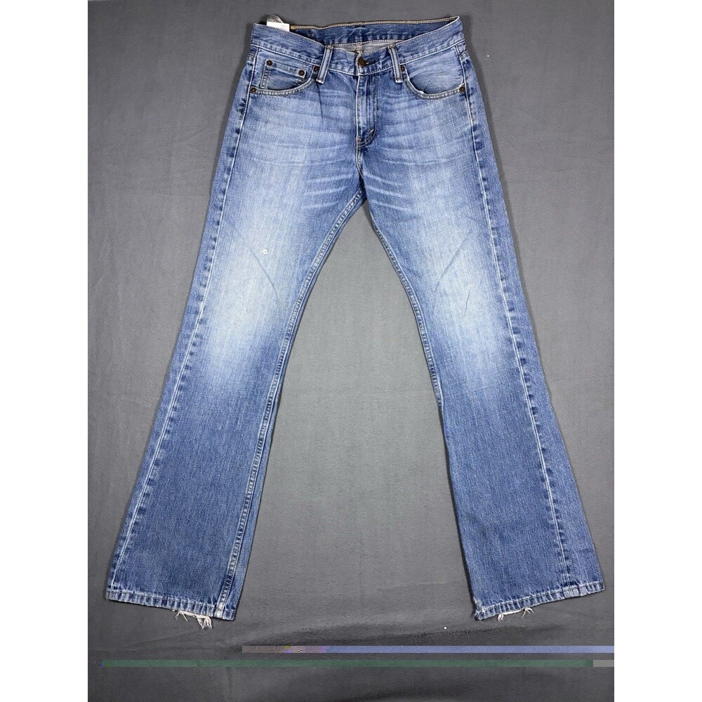 Levi's 527 Slim Bootcut Jeans Men 30x32 Blue Distressed Western Cowboy Denim